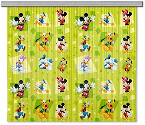 AG Design Disney Mickey Mouse Polyester Vorhänge Kinderzimmer 180 x 160 cm Gardinen 2 Teil | FCSXL 4365