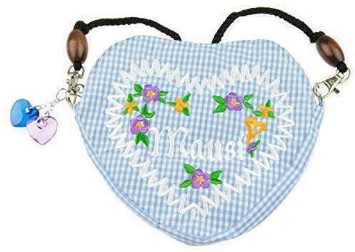 Unbekannt Edelweiss Trachten Tasche Oktoberfest Dirndl Herzform Kariert Mausi Blau