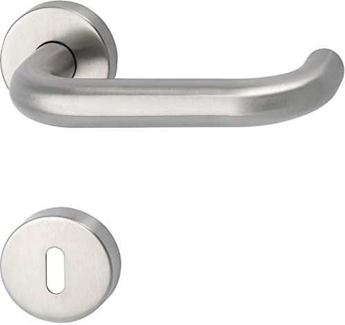 Drückergt. HARMONIE - auf Rosette, BB, 38 - 45, Edelstahl matt, Gewindeschrauben