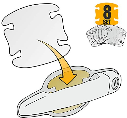 LACKSCHUTZSHOP Universal Lackschutz für Auto-Griffschale/Griffmulde - Türgriff Schutz - Selbstklebende Folie - 6-Teilig - Transparent - 85x84mm