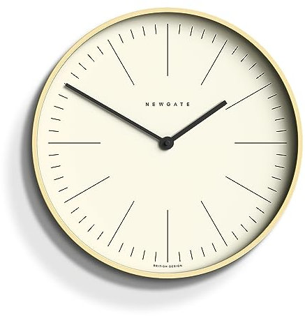 NEWGATE® Mr Clarke Wanduhr | Große skandinavisch inspirierte Sperrholzuhr | 40cm | Gehäuse aus hellem Holz mit Markierungszifferblatt | Modernes minimalistisches Design für Küche