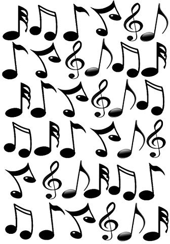 36 x Kuchendekoration aus essbarem Papier mit Musiknoten
