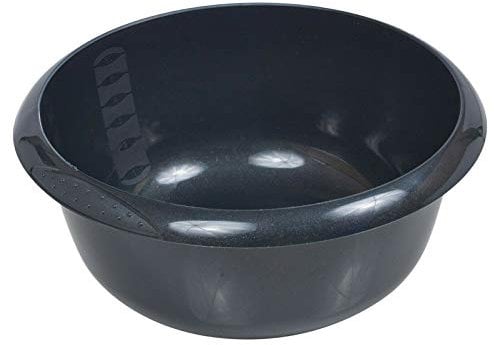 8 Litre Round Graphite Washing Up Bowl Plastic Dish Caddy