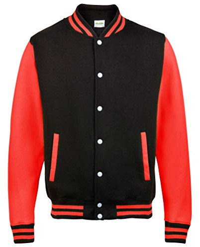 AWDis Unisex Varsity Jacket - Red - X-Small