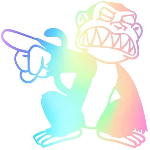 Decus Evil Monkey Family Guy böser AFFE L 0225 (Oil Slick Hologramm) // Sticker OEM JDM Style Aufkleber