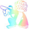 Decus Evil Monkey Family Guy böser AFFE L 0225 (Oil Slick Hologramm) // Sticker OEM JDM Style Aufkleber
