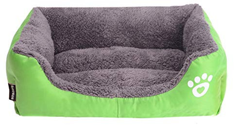 GUOCU Hundebett Hundekorb Hundesofa Tierbett Für Kleine, Mittlere Und Grosse Hunde Waschbar Kuschelkissen Katzensofa Hundehöhle Katzenbett Für Kleine,Grün,M