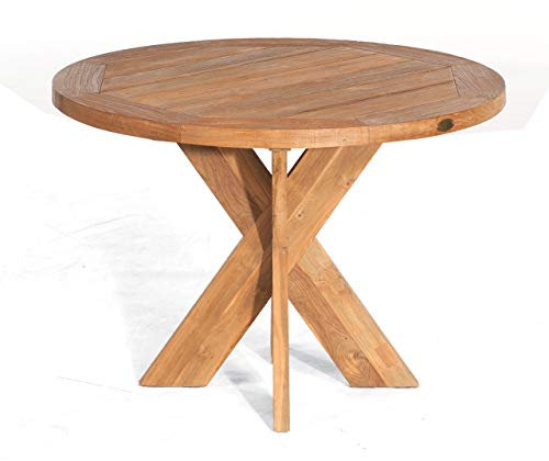 Sonnenpartner Gartentisch Quantum rund Ø 120 cm Teakholz Old Teak Tisch Esstisch