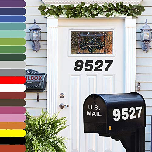 Anley Custom Vinyl Door Decal - Personalized Letters Numbers Names for Front Door, Glass, Mailbox, and Home Décor - DIY Lettering Signs with Assorted Colors, Fonts and Size Up to 100 Long