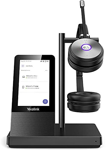 Yealink WH66 Wireless Headset Teams Certified, Office Stereo Headset with Noise Canceling Microphone, for Computer Laptop PC Softphone, VoIP Desk Phones, Smartphones,160m Wireless Range,14H Talk Time