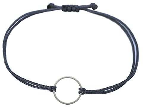 Selfmade Jewelry Armband Damen Kreis Silber Größenverstellbares Makramee Armbändchen Größenverstellbar Inkl. Geschenk-Verpackung