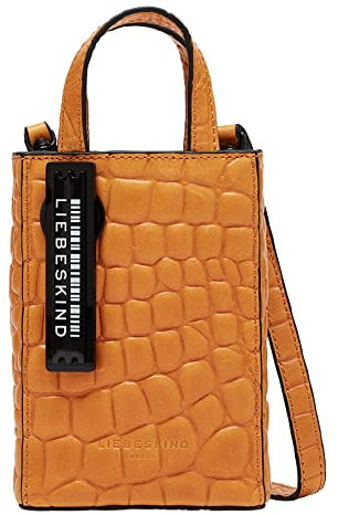 Liebeskind Berlin PB Croco Paperbag, Extra Small (HxBxT 8.6cm x 13.5cm x 0.5cm), Pumpkin