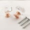 30mm Crystal Glass Door Knobs Diamond Cut Drawer Pull Handles with M4*22mm Screws for Cupboard Cabinet Wardrobe Home Decorating Rose Gold Base Transparent