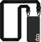 Handyband für Samsung Galaxy S21 FE 5G Hülle mit Band, Handyhülle Samsung Galaxy S21 FE Case Silikon mit Kette Stoßfest Schutzhülle mit Weichem Mikrofaser-Innenfutter, Kordel zum Umhängen, Schwarz