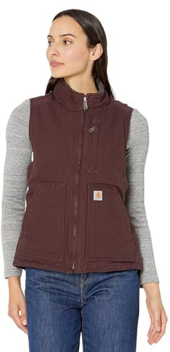 Relaxed Fit Washed Duck Sherpa-Lined Mock-Neck Vest