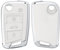 kwmobile Autoschlüssel Hülle kompatibel mit VW Golf 7 MK7 3-Tasten Autoschlüssel - Schlüsselhülle Silikon Cover - Weiß Silber