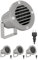 ledscom.de 4 Stück Gartenstrahler DUK, Gitter für außen, IP65, Stecker, grau, 1x GU10 max. 15W