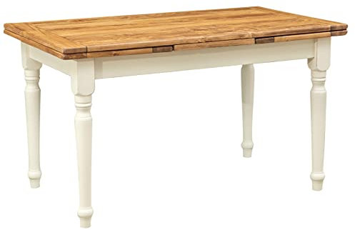 Biscottini Esstisch ausziehbar Made in Italy | Ausziehtisch Country 40x80 cm aus Massivholz | Esstisch Holz massiv | Küchentisch ausziehbar
