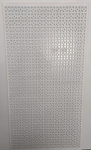 LaserKris Dekoratives Kühlergitter für Heizkörper, perforiert, 6 mm dicke MDF-Platte (verschiedene Größen), KK2-Muster, 600 x 300 mm, grundiert