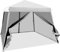 GYMAX Gazebo Pieghevole da Giardino, Altezza Regolabile, con Zanzariera Staccabili, Tetto in Oxford, Palo in Ferro, Tendolone per Eventi da Esterno, per 8-10 Persone, Borsa Trasporto con Ruote