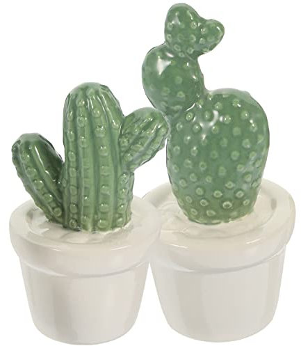 Zerodeko Statue De Cactus en Porcelaine Décorations De Cactus Décor Ensemble De 2 Pièces