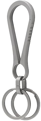 KCFEV Titan Karabiner Schlüsselanhänger Clip, Minimalist Schlüsselanhänger Schlüsselclip EDC Schnellverschluss Haken mit 2 PCS Titan Schlüsselringe (groß)