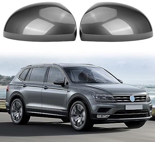Auto Spiegelkappen, 1 Paar Auto Tür Außenspiegelkappe Rückspiegelkappe Seitenspiegel Abdeckungen Kompatibel mit Volkswagen Tiguan 2010–2016 Yeti 2009-2017 Sharan 2011-2019 Alhambra 2011–2019