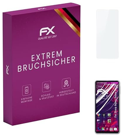 atFoliX Glasfolie kompatibel mit Sharp Aquos Sense 8 Panzerfolie, 9H Hybrid-Glass FX Schutzpanzer Folie