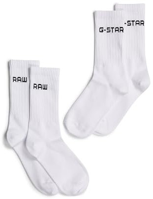 G-STAR Herren Sport Socken 2-Pack, Weiß (white D24884-D644-110), 43-46