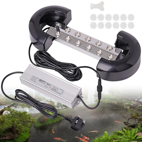 MOGOULUA 8.5L/H Mist Maker 12 Head Ultrasonic Fogger with 400W Waterproof Power Supply Pond Atomizer Air Humidifier for Hydroponics Landscape Festival Atmosphere Fountain Pond Food Preservation