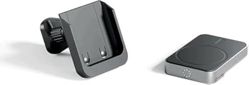 ALOGIC Matrix+ Magnetic Wireless Car Powerbank 5000mAh | Kabelloses MagSafe Autoladegerät | Air Vent Halterung | Herausnehmbare Powerbank | Bis zu 15 Watt | USB-C | Schwarz
