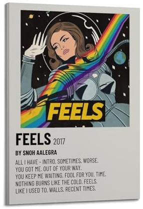 klouds Snoh Aalegra Album Feels Poster, dekoratives Gemälde, Leinwand, Schlafzimmer, Kunst, Wohnzimmer, Dekoration, modern, ästhetisches Poster, 20 x 30 cm, Rahmenstil