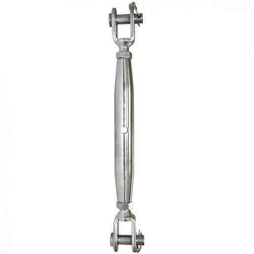 Wantenspanner mit Gabel-Gabel, Größe M10 Edelstahl V4A Spannschloß Seilspanner verstellbar Seil Spanner Edelstahlseil Drahtseile Stahlseil Geländerseil Rankhilfe VA A4 AISI316 AISI 316