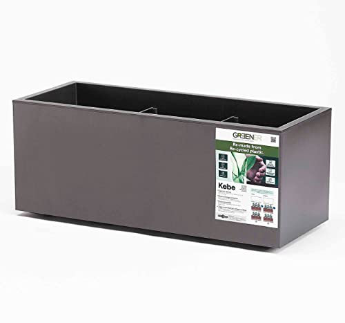 EURO3PLAST Fioriera Rettangolare KEBE 100X40 H40 GRIGIO ANTRACITE