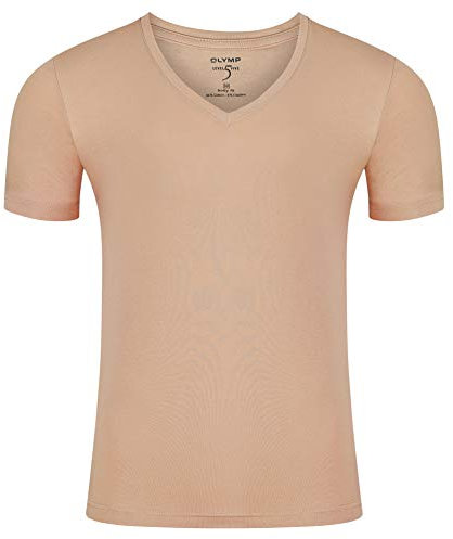 OLYMP Herren Unterzieh-T-Shirt Kurzarm, Level 5 Body Fit, tiefer V-Ausschnitt, Caramel (M)