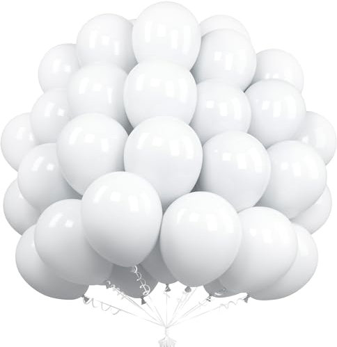 Unisun Weiße Luftballons, 50 Stück 12Zoll Weiße Luftballons, Weiße Luftballons Für Jungen Mädchen Geburtstagsfeier Brautparty Hochzeit Junggesellinnenabschied Neujahr Abschluss Festival Jahrestag Deko