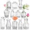 Der Rose Lot de 12 vases à bourgeons en verre transparent pour centres de table pour décorations de mariage rustiques, arrangements floraux, décoration de table d'intérieur