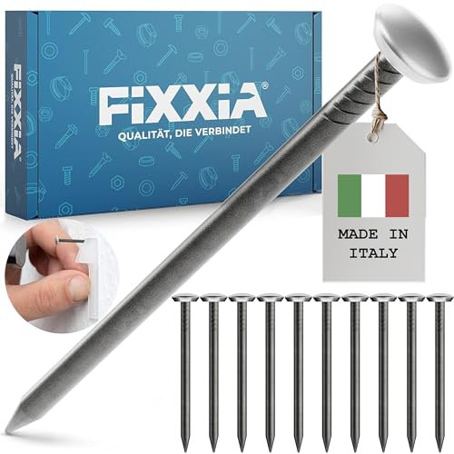 FIXXIA Chiodi decorativi con o senza ausilio, 30 pezzi, diametro 2 mm, nero con testa decorativa dorata o argentata, diametro 6 mm, 20, 25, 30, 40, 50 mm, chiodi in cemento, chiodo da parete (argento