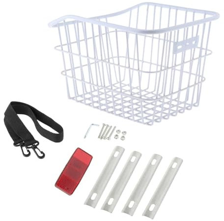 Harilla Gepäckträger hinten, Fahrradkorb, Fahrradgepäckträgertasche, Aufbewahrung aus Metall, einfach zu installierende Fahrradtasche, Haustierträger für Fahrrad, Weiß