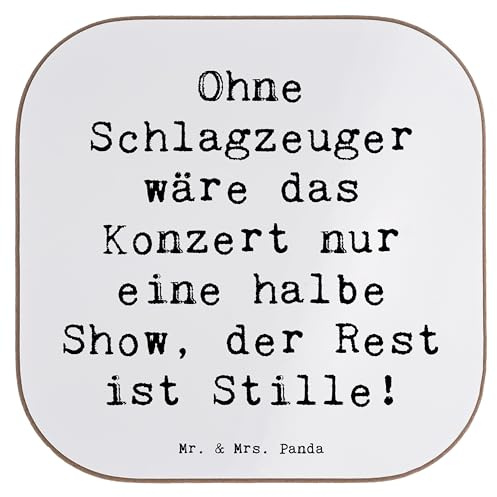 Mr. & Mrs. Panda Untersetzer für Gläser Spruch Schlagzeug Konzert - Geschenk, Kaffee, Coaster, gläseruntersetzer, Holzuntersetzer, Band, Musiker, Präsenz, Musik, Lernen, Instrument, Taktgefühl, Glas