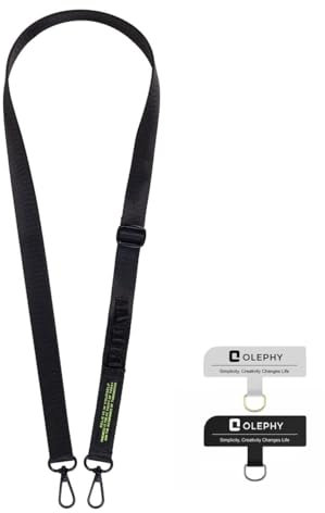 OLEPHY Handykette Universal zum umhängen für alle Smartphone, Handyband mit meisten Hülle kombinierbar, Handytasche zum Umhängen mit 2 Stück Universelles Pad, Schwarz