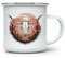 MAXIKIWI Langlebige Emaille-Kaffee- oder Tee-Camping-Tasse für drinnen und draußen, Western-Cowboy, 350 ml