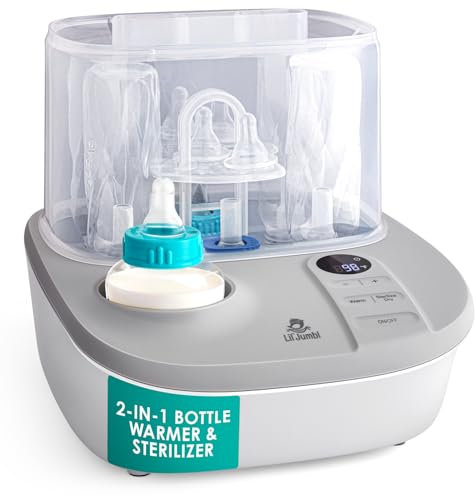 Lil' Jumbl - 2-in-1 Baby Bottle Warmer and sterilizer Dryer, sterilizes Vapors and Dries Accessories, Heats and defrosts Milk and Formula, Temperature, Timer and auto Shut-Off