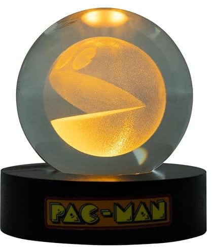 Fizz Creations PAC-Man Crystal Ball Light. Retro Gaming Desk Lamp. USB Powered. Classic Arcade Gaming Gift Mood Lamp. Mood Lighting Night Light Kids Retro Gaming Gifts Pac Man Mood Lights