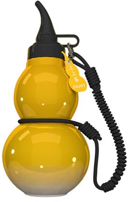 Hmtbet Gourde Sport, Bouteille d'eau Portable de Style Gourde d'inspiration rétro Chinoise pour Les Fans de Jeux Monkey King M-YTH,d'or