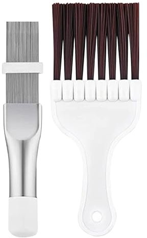 2 Stück Lamellenkamm,Kondensator Kamm Trockner,Bürste für Klimaanlage Reiniger,Reinigung Reinigungsbürste,Wärmepumpentrockner,Kondensatoren Edelstahl HeizköRper,Klimaanlagen