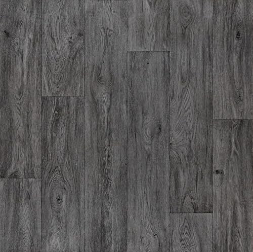 Generic Lino Vinyl Flooring Anti Slip Grey Dark Grey Wood Effect 2m 3m 4m Wide Available (2m x 2.5m)