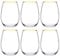 Queensway 350ml Gold Rim Hi-Ball Glasses Elegant Tumblers for Water, Juice, Cocktails & Spirits, Premium Glassware Set for Home Bar, Dining & Entertaining, Set of 6