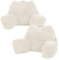 Icon Teddybär Rückenlehne Lesekissen, Beige, 2er Pack, Lesekissen Flauschig mit Sitzsack Füllung, Rückenstütze mit Tragegriff