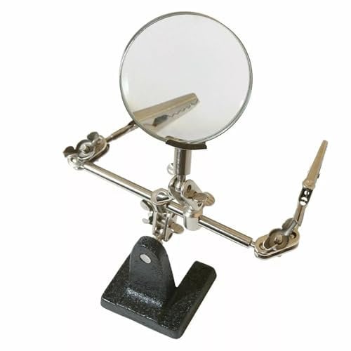 Dunnet Tools Helping Hand Tool Modelling Kit - Soldering Station with Magnifying Glasses, 60mm Soldering Iron Kit, Adjustable Stand, Light & Clips - Ideal for Hobbies (Standard, One Size)